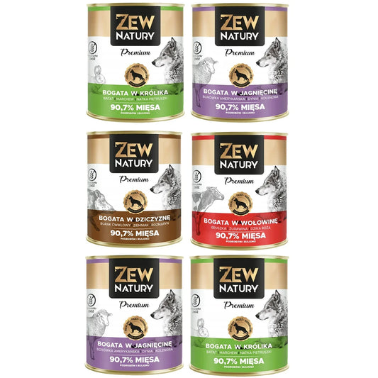 6 x Mokra Karma Mix smaków 800g BEZ KURCZAKA PREMIUM Dla Psa Zew Natury - Zew Natury