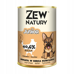 Mokra Karma Serca z Kurczaka 400 g JUNIOR dla Psa Zew Natury