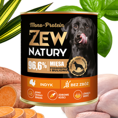 10 x Mokra Karma z Indykiem 800g MONO-PROTEIN Dla psa Zew Natury