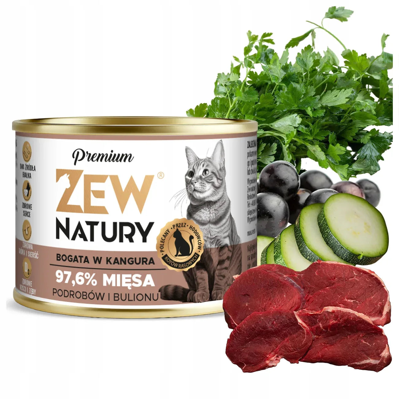 Mokra Karma Dla Kota Zew Natury Premium Bogata W Mix Mono-Protein 12x185g - Zew Natury