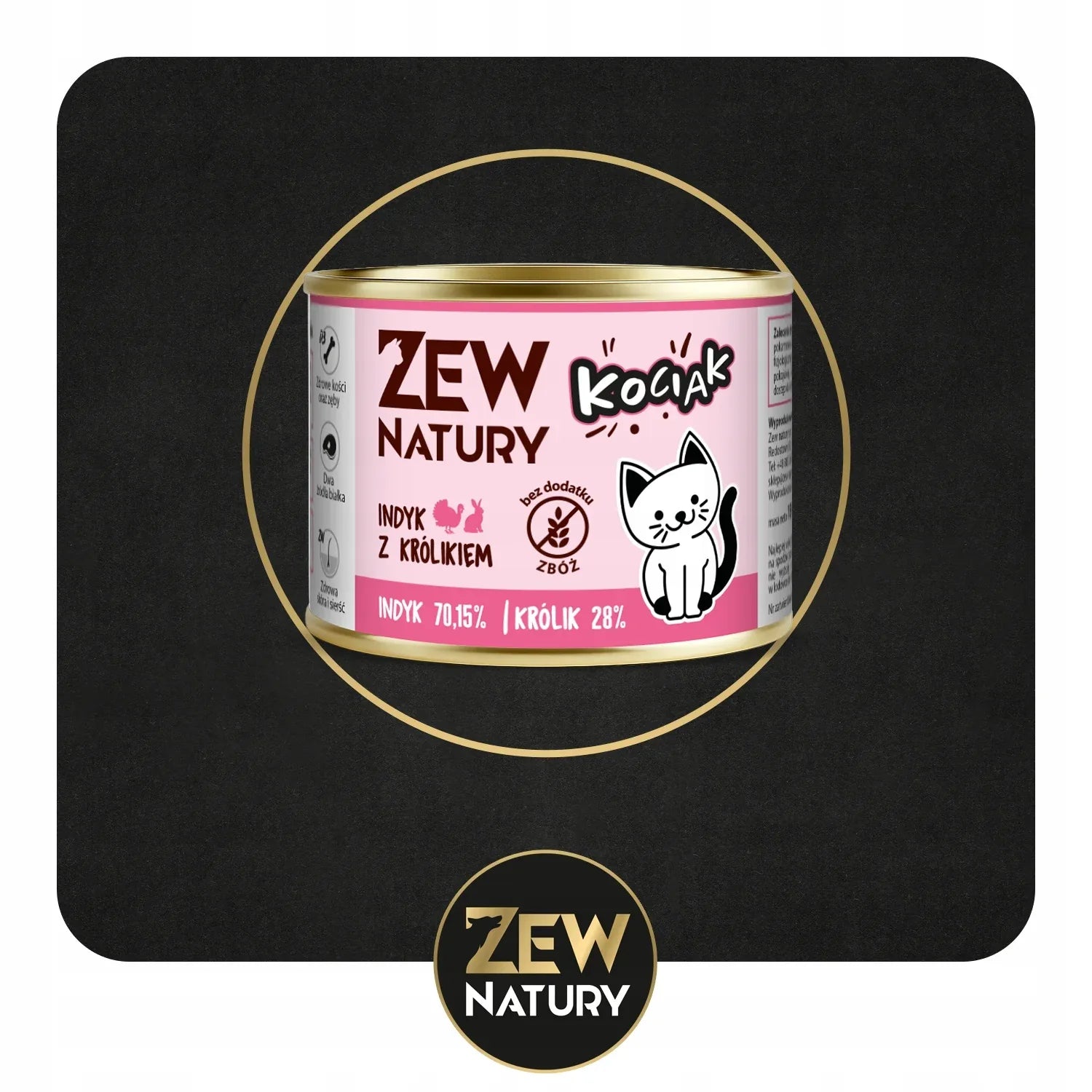 Zew Natury KOT Junior królik puszka 185g - Zew Natury