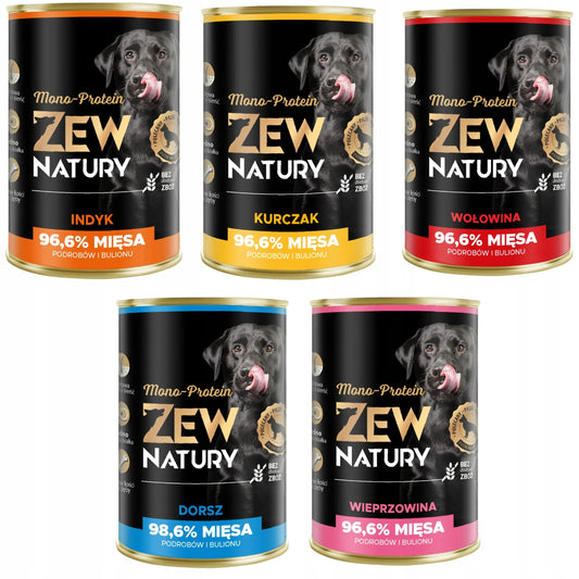 10 x Mokra Karma Mix Smaków 400g Mono-Protein Dla Psa Zew Natury - Zew Natury