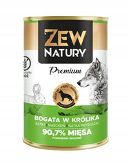 Mokra Karma Bogata w Królika 400g PREMIUM Dla Psa Zew Natury - Zew Natury