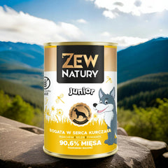 10 x Mokra Karma Bogata w Serca Kurczaka 400g JUNIOR Dla Psa Zew Natury - Zew Natury