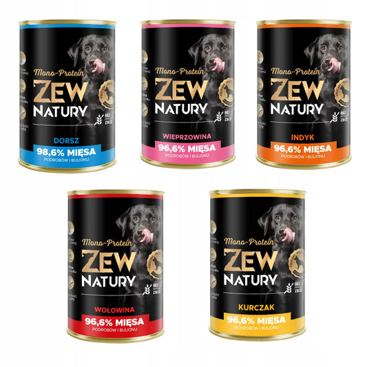 20 x Mokra Karma Mix Smaków 400g Mono-Protein Dla Psa Zew Natury - Zew Natury