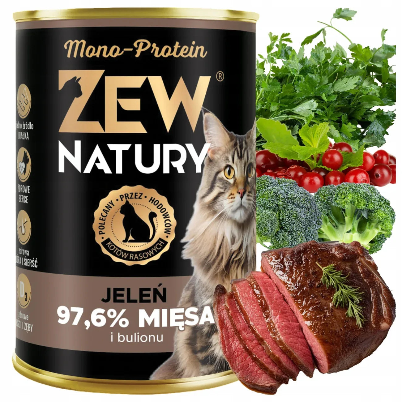 10 x Mokra Karma z Jeleniem 400g Mono-Protein Dla Kota Zew Natury - Zew Natury