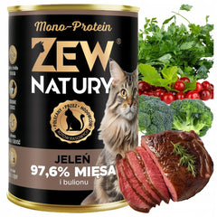 10 x Mokra Karma z Jeleniem 400g Mono-Protein Dla Kota Zew Natury - Zew Natury