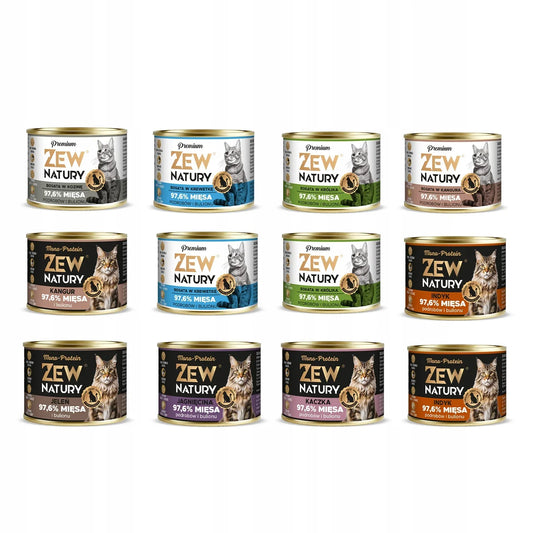 Mokra Karma Dla Kota Zew Natury Premium Bogata W Mix Mono-Protein 12x185g - Zew Natury