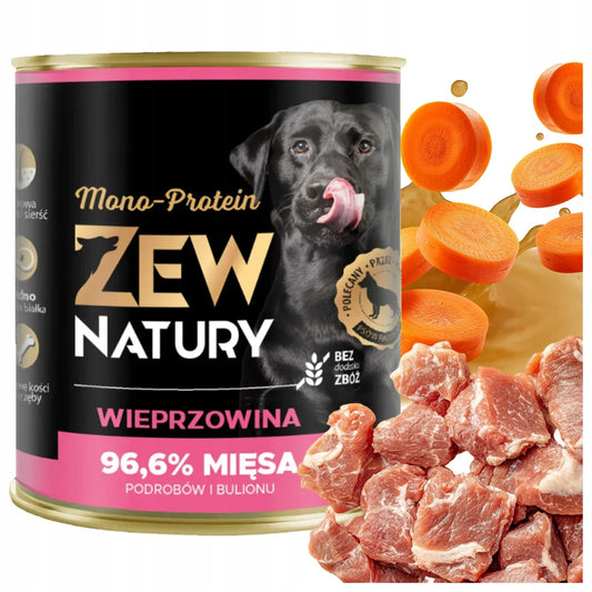 10 x Mokra Karma z Wieprzowiną 800g MONO-PROTEIN Dla psa Zew Natury - Zew Natury