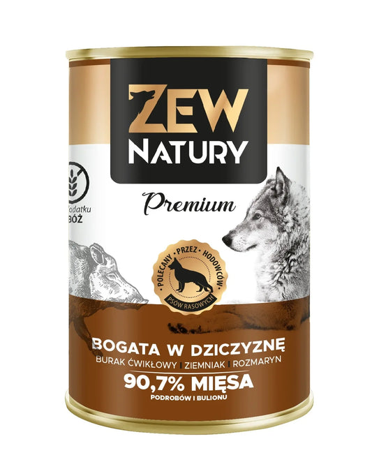 Mokra Karma Bogata w Dziczyznę 400 g PREMIUM dla Psa Zew Natury - Zew Natury