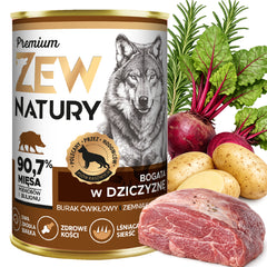 10 x Mokra Karma Bogata w Dziczyznę 400g Dla Dorosłych Psów