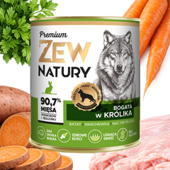 Mokra Karma Bogata w Królika 800g PREMIUM Dla Psa Zew Natury