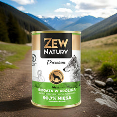 10 x Mokra Karma Bogata w Królika 400g PREMIUM Dla Psa Zew Natury - Zew Natury