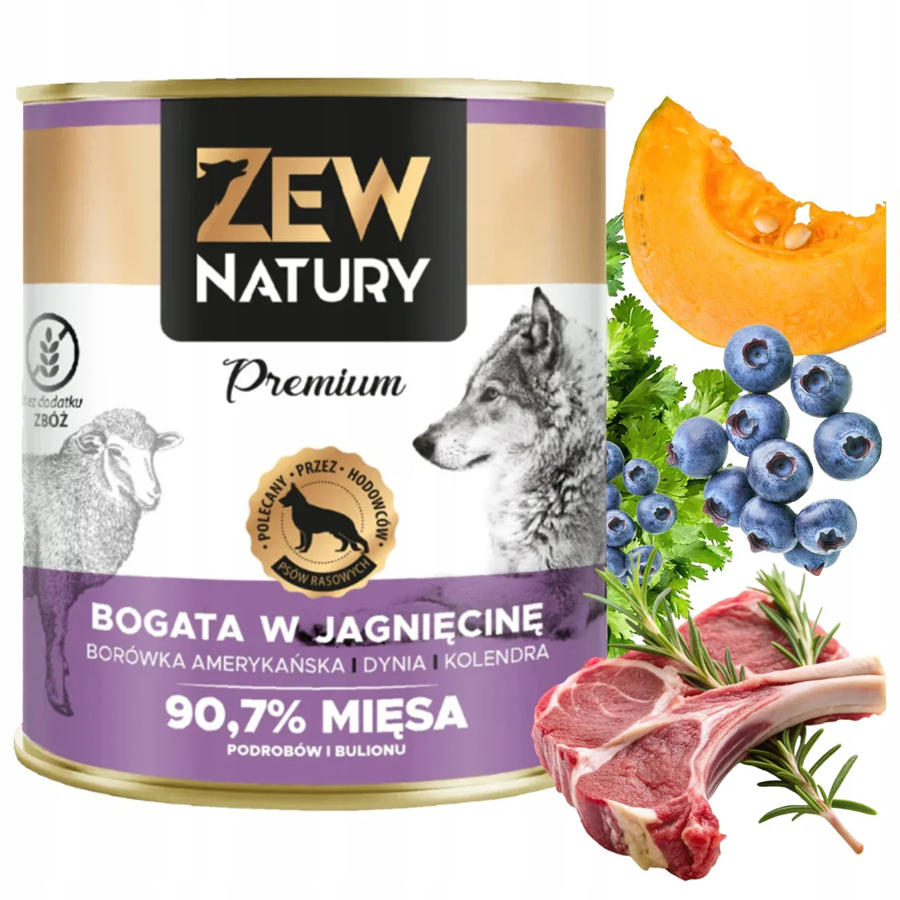 Mokra Karma Bogata w Jagnięcinę 800g PREMIUM Dla Psa Zew Natury - Zew Natury