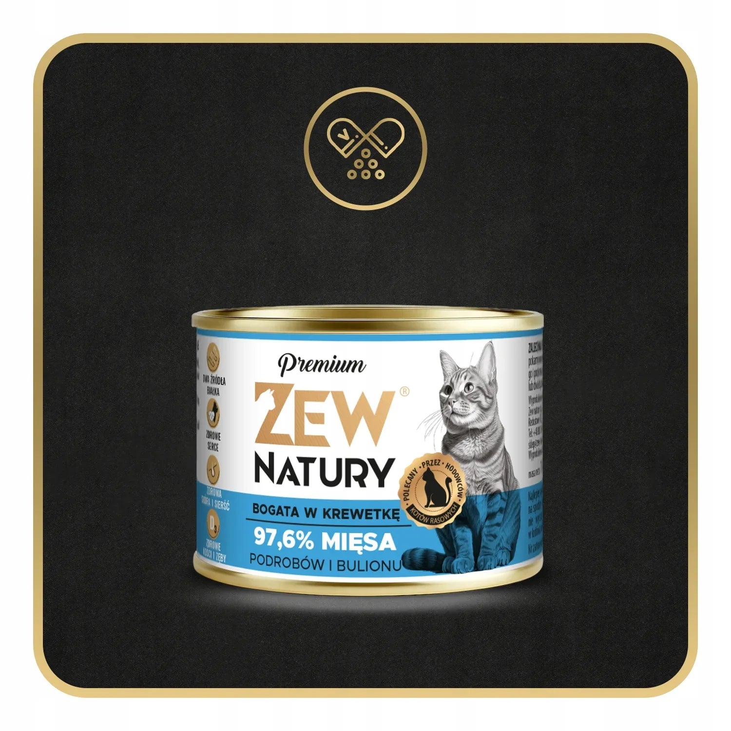 Zew Natury KOT Premium bogata w krewetkę puszka 185g - Zew Natury