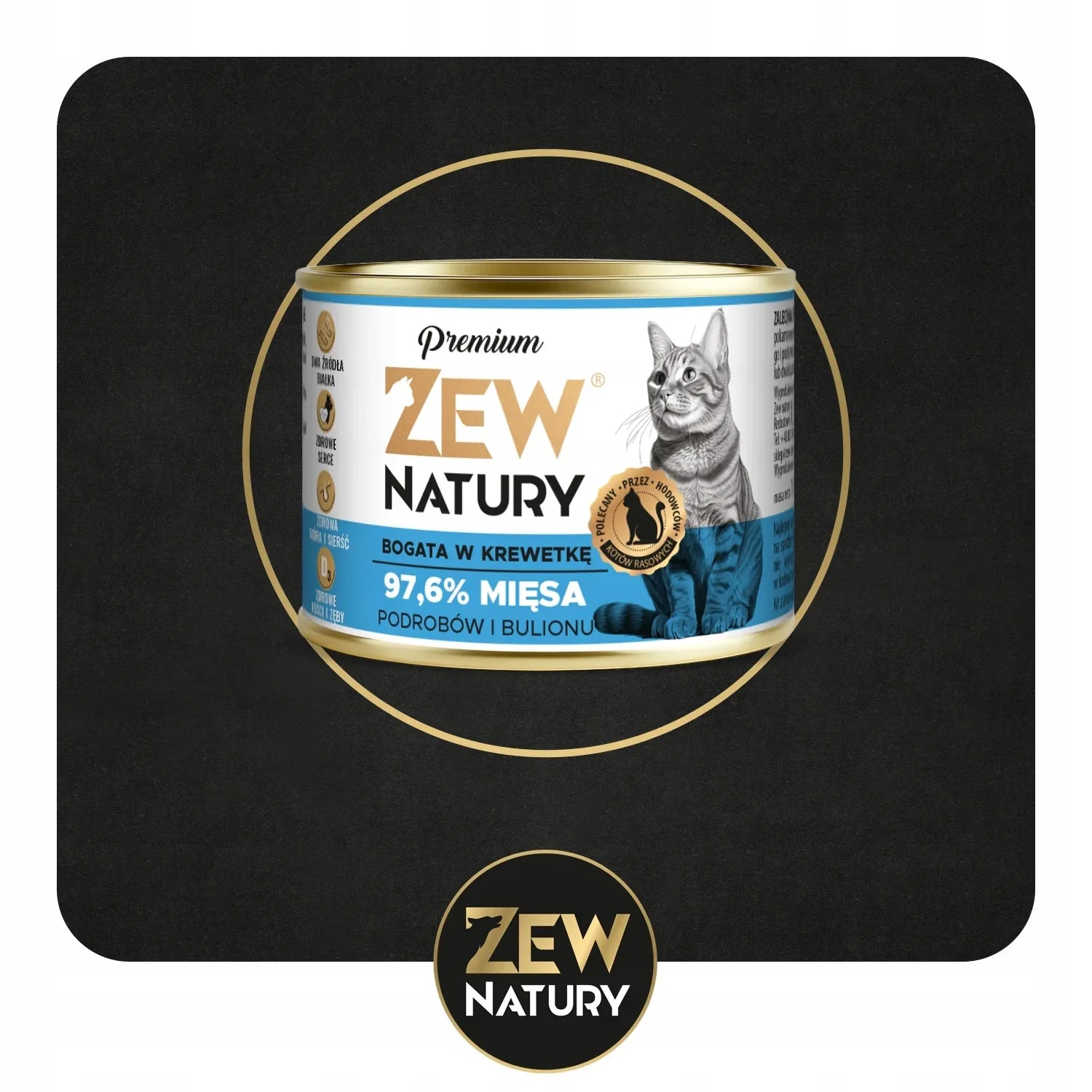 Zew Natury KOT Premium bogata w krewetkę puszka 185g - Zew Natury