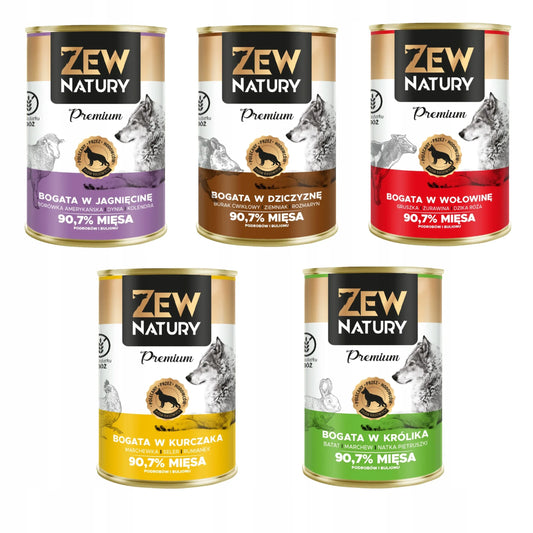 12 x Mokra Karma Mix smaków 400g PREMIUM BEZ RYBY Dla Psa Zew Natury - Zew Natury