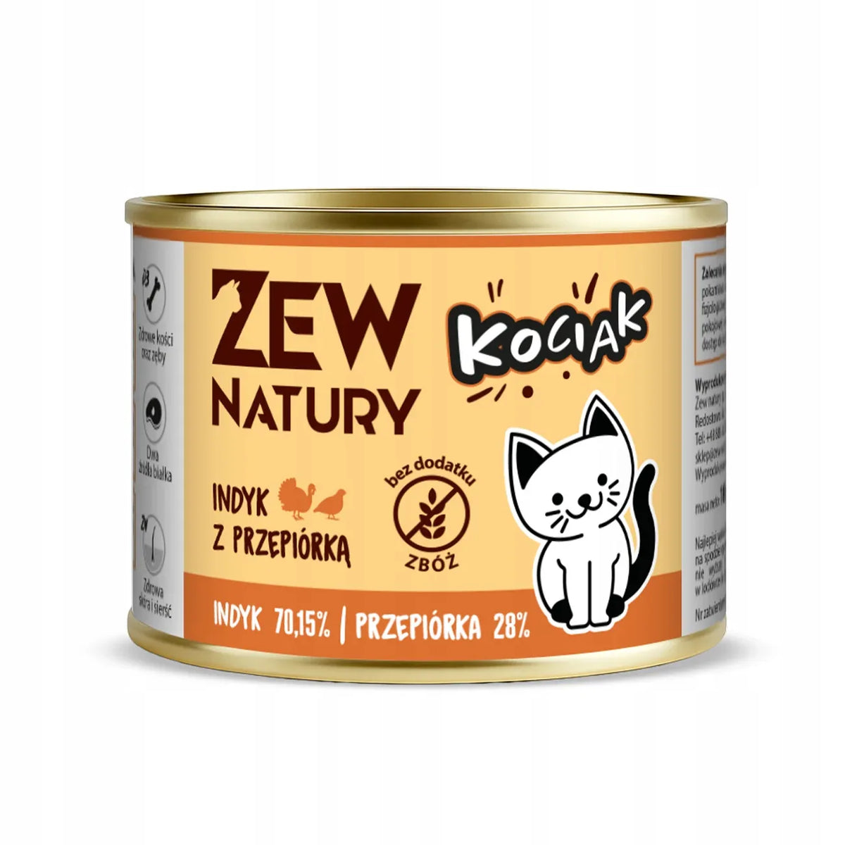 Zew Natury KOT Junior przepiórka puszka 185g - Zew Natury