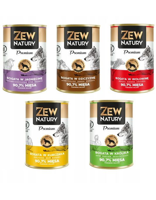 5 x Mokra Karma mix smaków 400g Premium Dla Psa Zew Natury