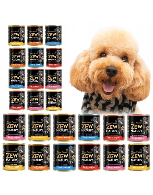 24 x Mokra Karma Mix Smaków 800g MONO-PROTEIN Hipoalergiczna Dla Psa Zew Natury