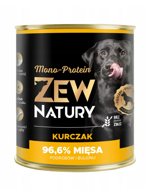 10 x Mokra Karma z Kurczakiem 800g MONO-PROTEIN Dla psa Zew Natury