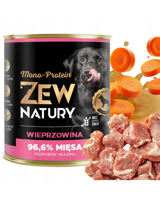 10 x Mokra Karma z Wieprzowiną 800g MONO-PROTEIN Dla psa Zew Natury