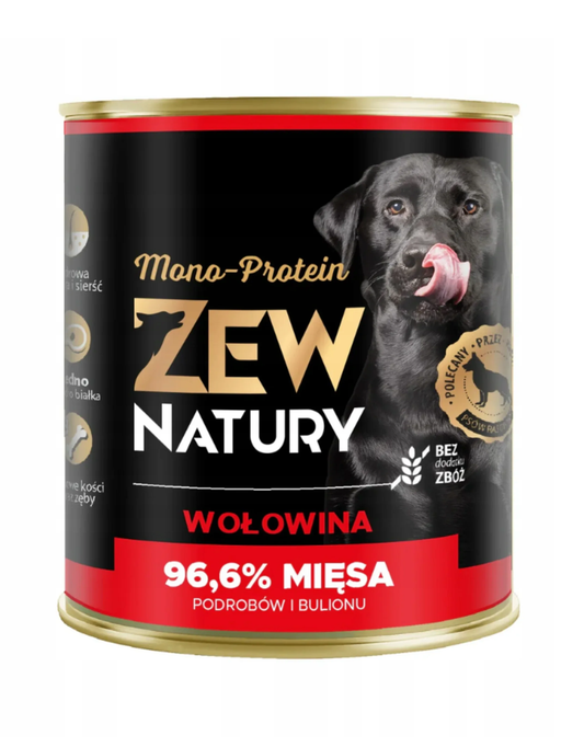 10 x Mokra Karma z Wołowina 800g MONO-PROTEIN Dla psa Zew Natury