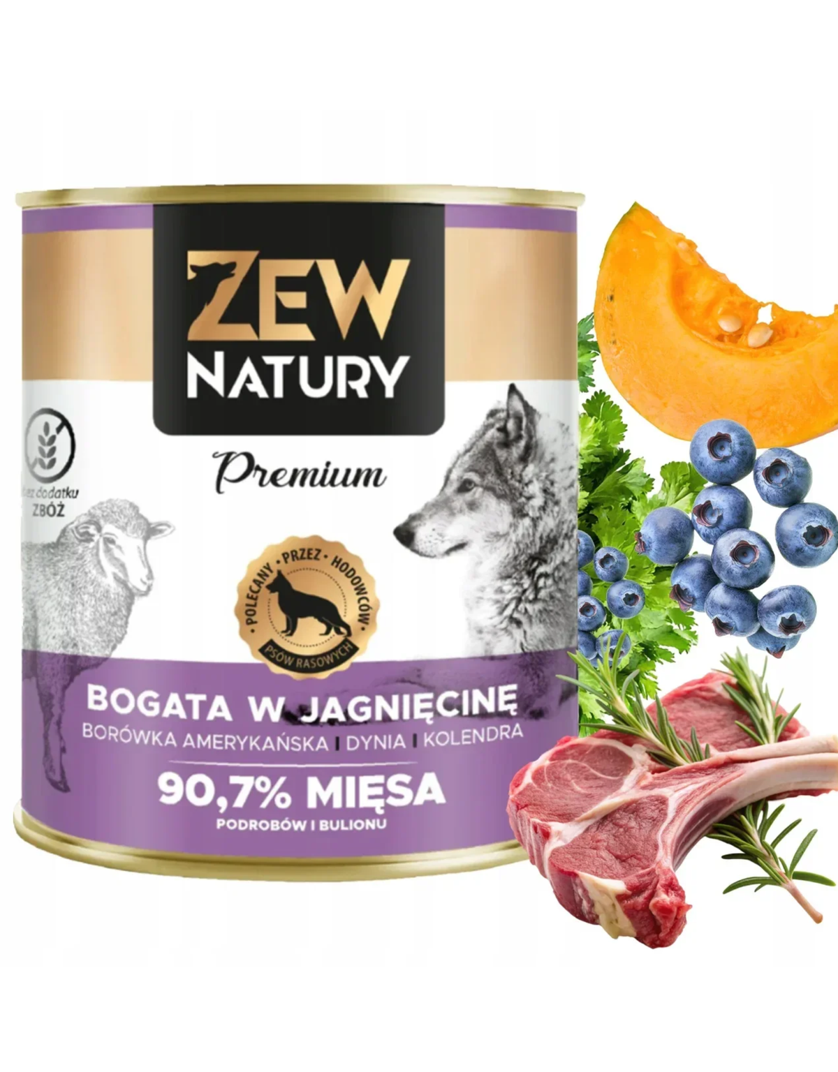 10 x Mokra Karma Bogata w Jagnięcinę 800g  PREMIUM Dla Psa Zew Natury
