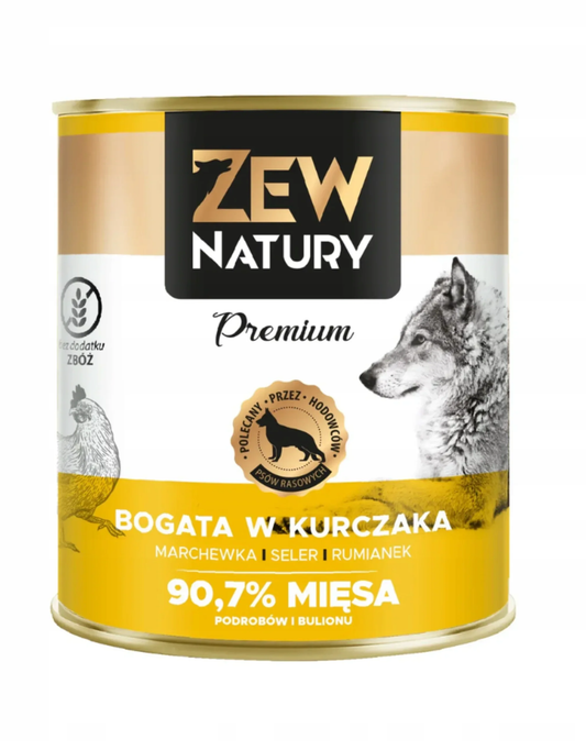 10 x Mokra Karma z Kurczakiem 800g PREMIUM Dla Psa Zew Natury