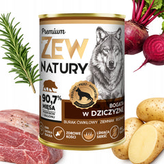 10 x Mokra Karma Bogata w Dziczyznę 400g Dla Dorosłych Psów