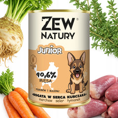 10 x  Mokra Karma Bogata w Serca Kurczaka 400g JUNIOR Dla Psa Zew Natury