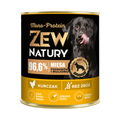 10 x Mokra Karma z Kurczakiem 800g MONO-PROTEIN Dla psa Zew Natury