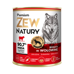 10 x Mokra Karma Bogata w Wołowinę  800g dla Dorosłych Psów ZEW NATURY