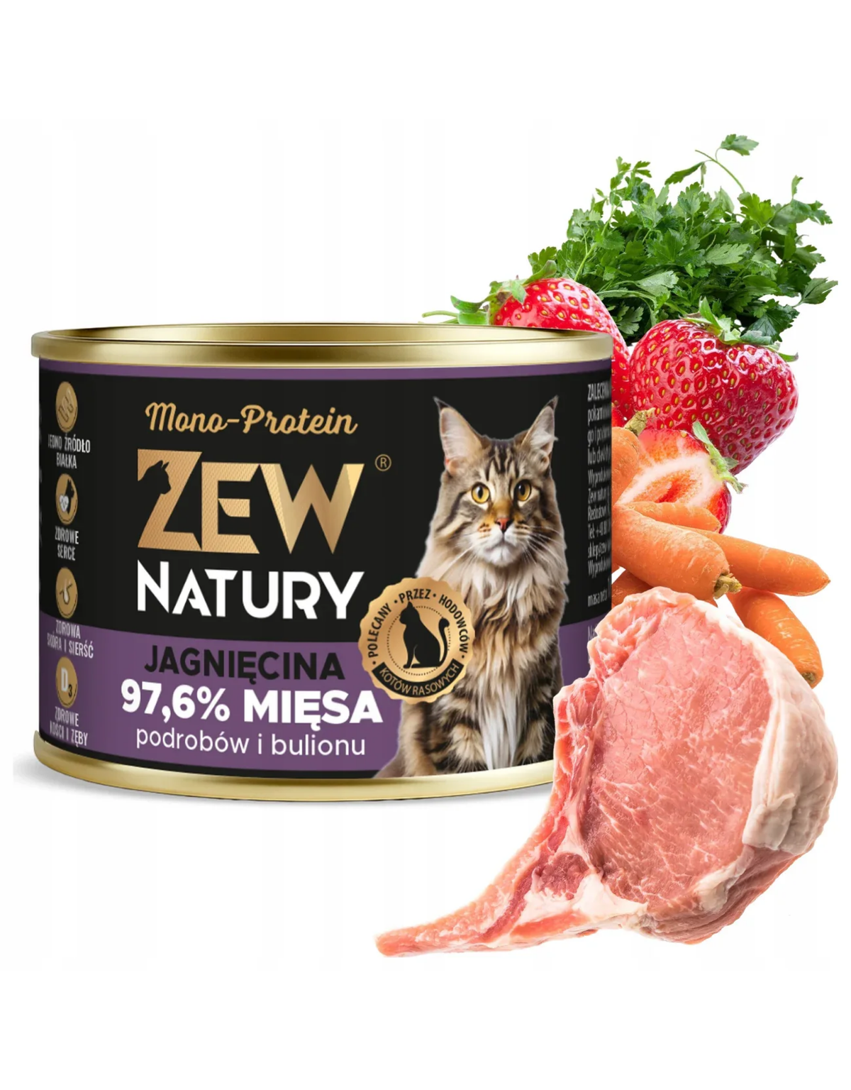Mokra karma Jagnięcina Mono-Protein dla kota 185 g — Zew Natury