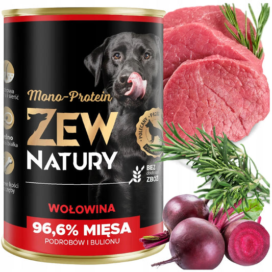 10 x Mokra Karma Wołowina 400g MONO-PROTEIN Dla Psa Zew Natury - Zew Natury