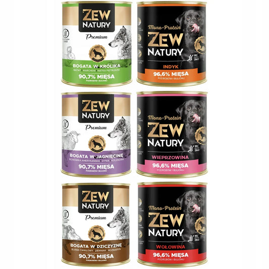 6 x Mokra Karma Mix Smaków 800g Bez Kurczaka PREMIUM MONO-PROTEIN Dla Psa Zew Natury - Zew Natury