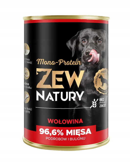 10 x Mokra Karma Wołowina 400g MONO-PROTEIN Dla Psa Zew Natury - Zew Natury