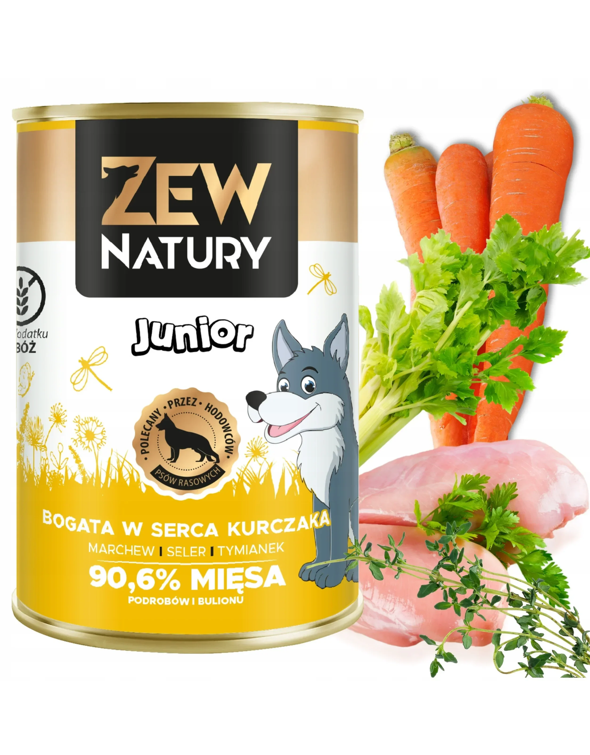 10 x  Mokra Karma Bogata w Serca Kurczaka 400g JUNIOR Dla Psa Zew Natury