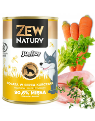 10 x  Mokra Karma Bogata w Serca Kurczaka 400g JUNIOR Dla Psa Zew Natury