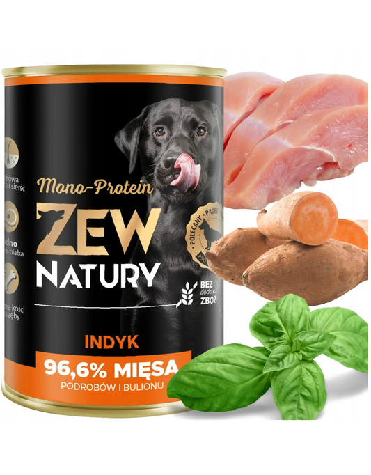 Mokra Karma Indyk 400g MONO-PROTEIN Dla Psa  Puszka  Zew Natury