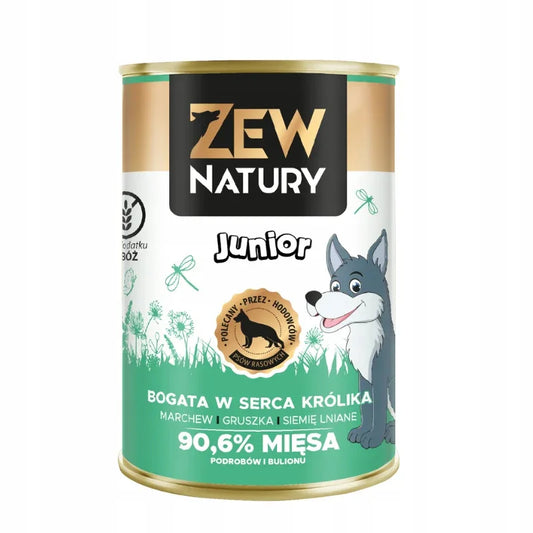 Mokra Karma Dla Szczeniąt Bogata w Królika - Puszka 400g Zew Natury JUNIOR - Zew Natury