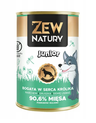 10 x Mokra Karma Bogata w Królika 400g Dla Szczeniąt JUNIOR Zew Natury