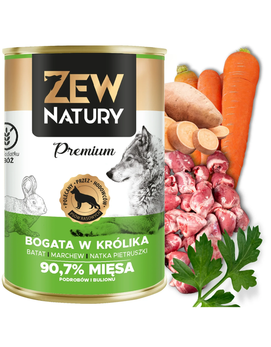 Mokra Karma Bogata w Królika 400g PREMIUM Dla Psa Zew Natury