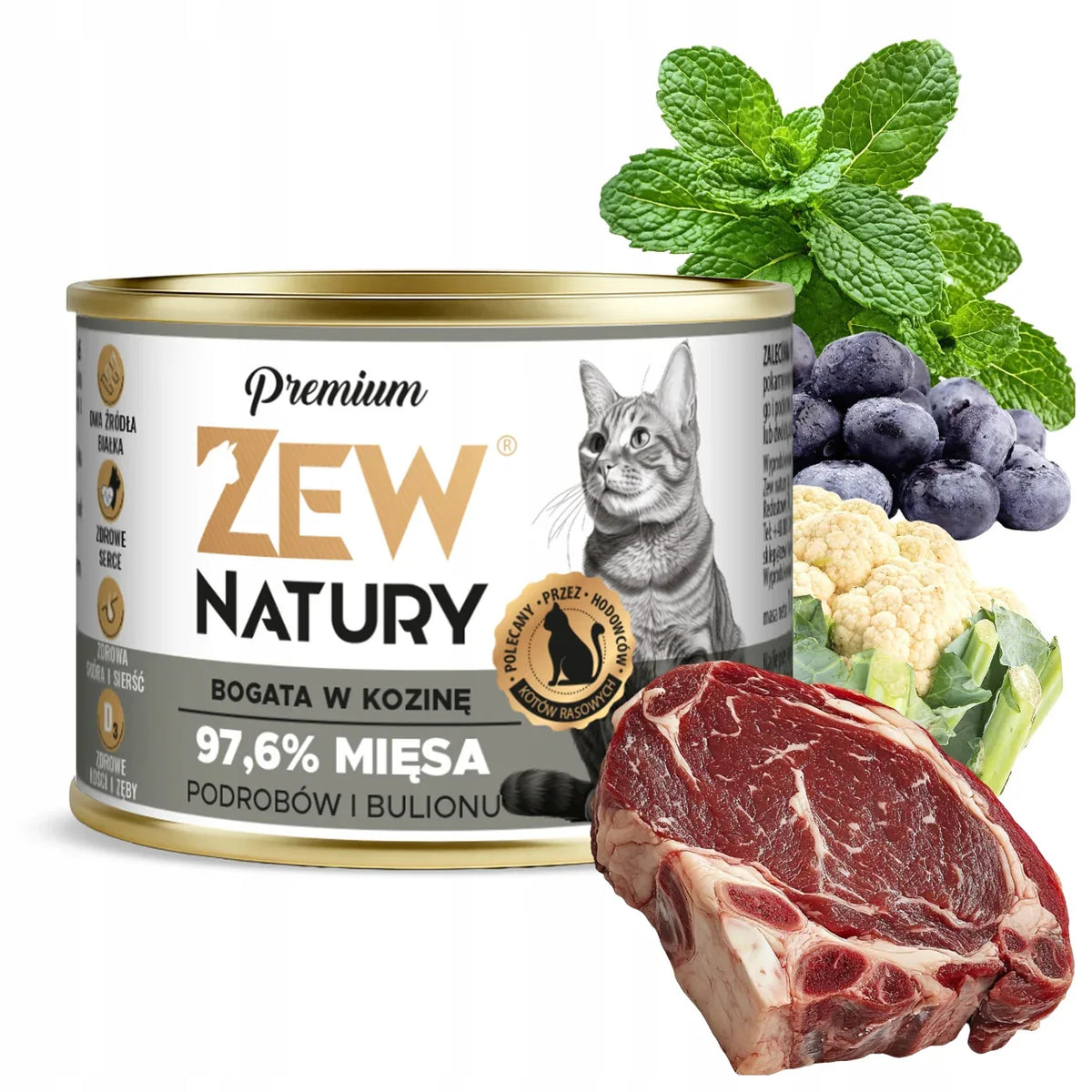 Mokra Karma Dla Kota Zew Natury Premium Bogata W Mix Mono-Protein 12x185g - Zew Natury