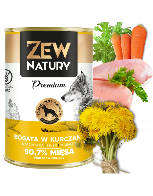 10 x Mokra Karma Bogata w Kurczaka 400g PREMIUM Dla Psa Zew Natury