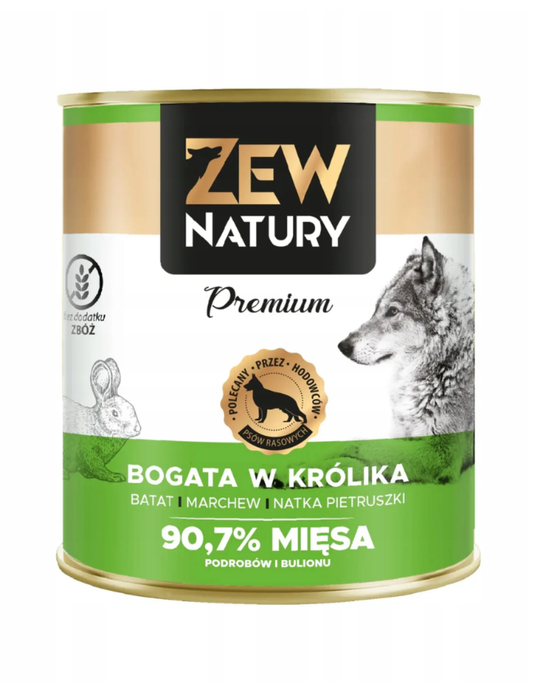 Mokra Karma Bogata w Królika 800g PREMIUM Dla Psa Zew Natury