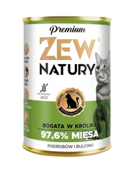 10x Mokra Karma Bogata W Królika 400g Premium Dla Kota Zew Natury