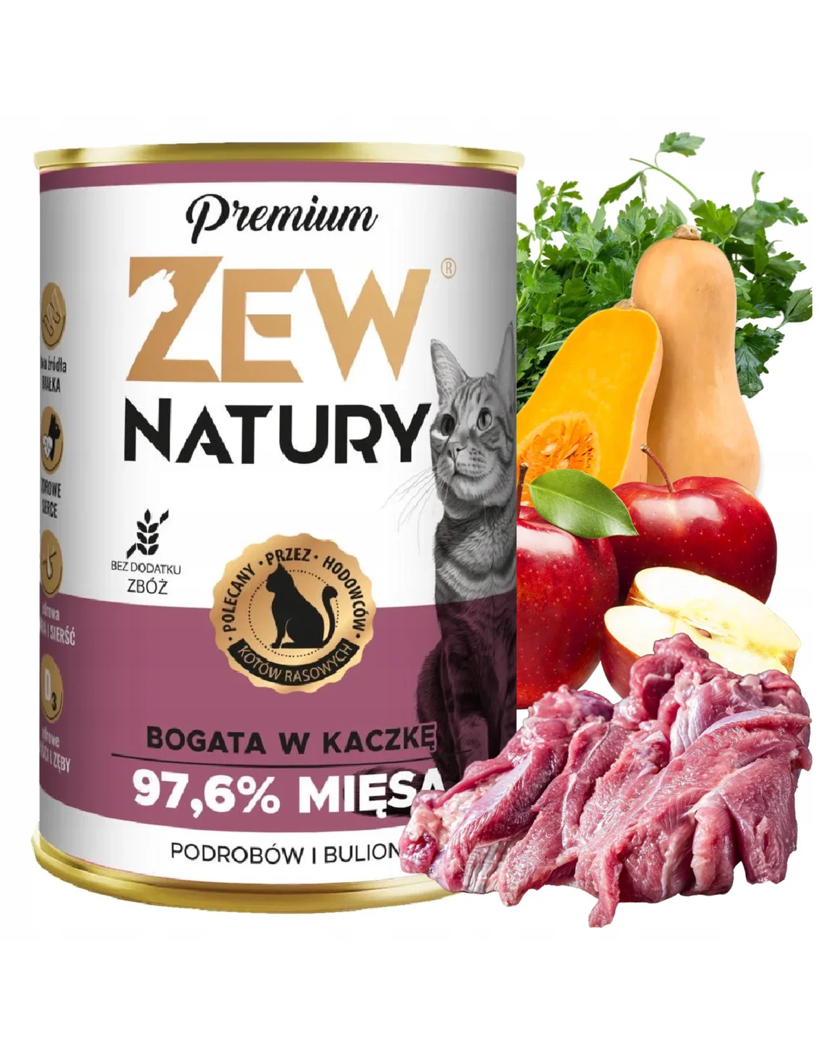 Mokra karma Kaczka z Indykiem Premium dla kota 400 g — Zew Natury