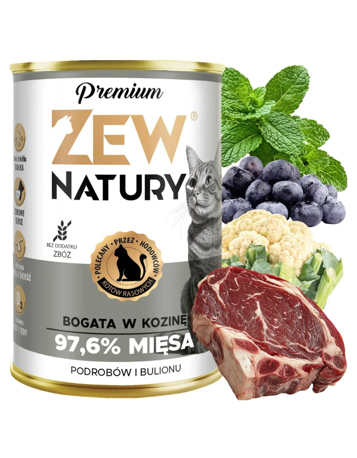 10 x Mokra Karma Bogata W Kozinę 400g Premium Dla Kota Zew Natury