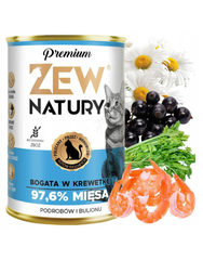 10x Mokra Karma Bogata W Krewetkę 400g Premium Dla Kota Zew Natury